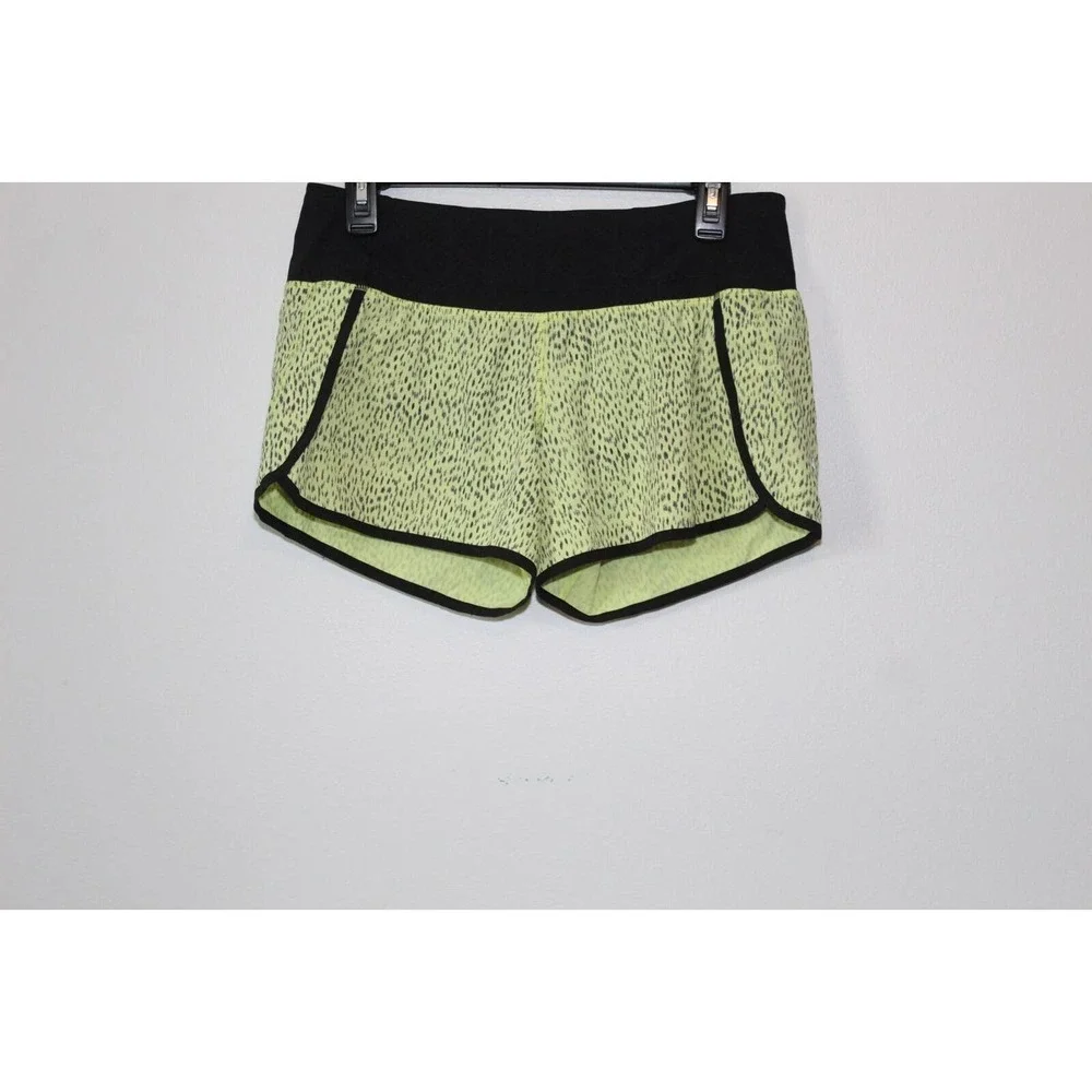 Lululemon Run Speed Short Dottie Dash Clarity Yellow Black Women's Size 6 H14252 - Picture 6 of 10
